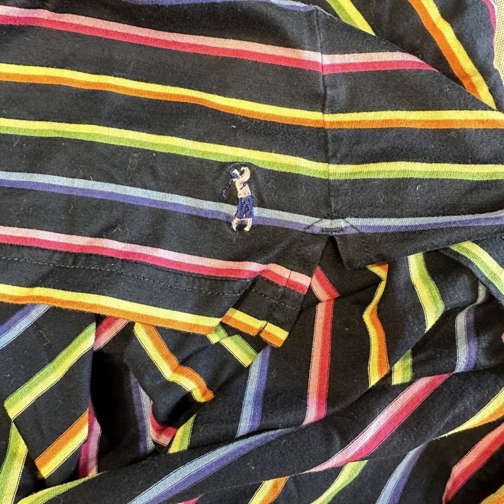 Bobby Jones Player Polo L Black Multi color Stripe Short Sleeve Shirt - Picture 3 of 6